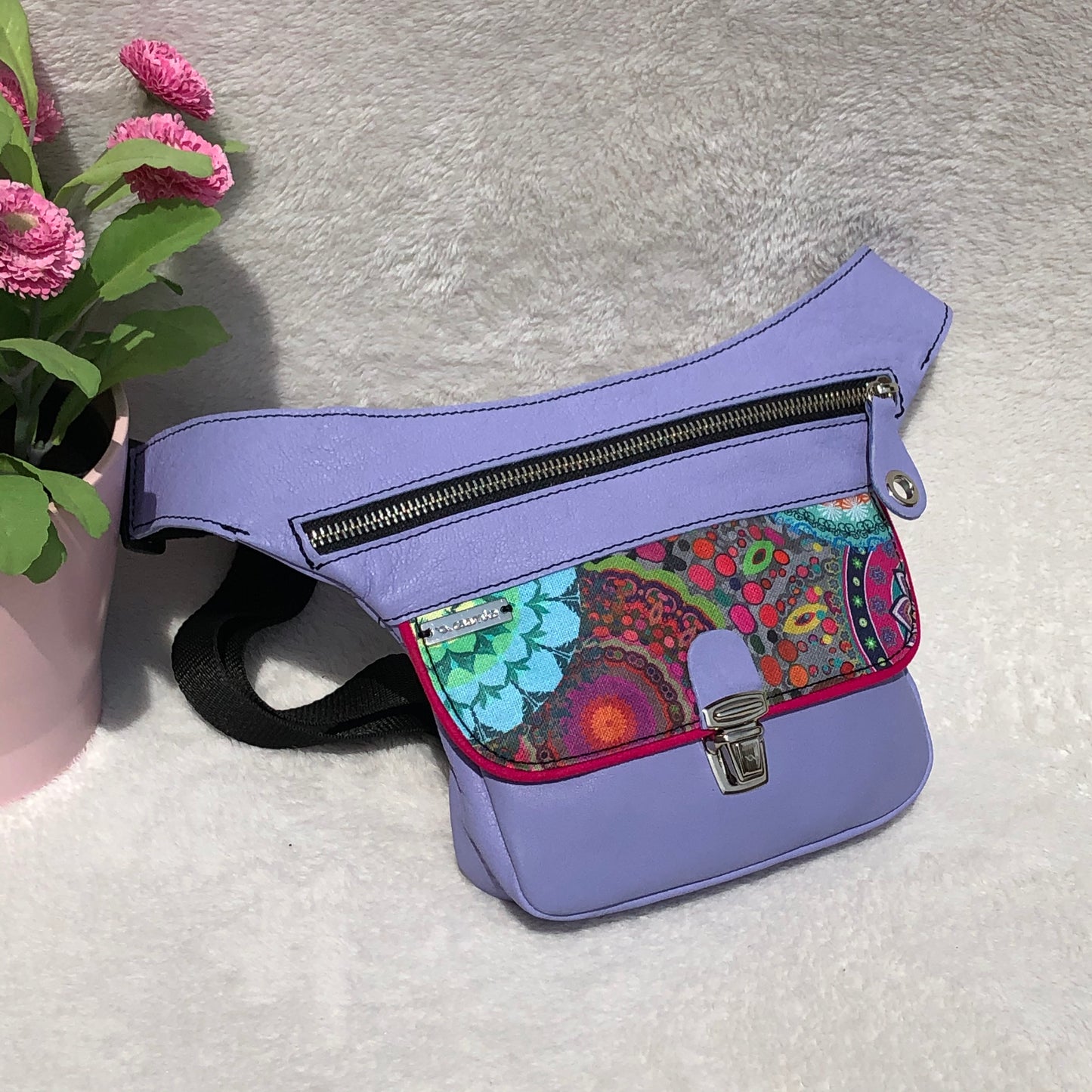 Mini Special Lavanda MANDALAS & Silver · Piel natural BioCuir® Pieza Única Núm. 9264