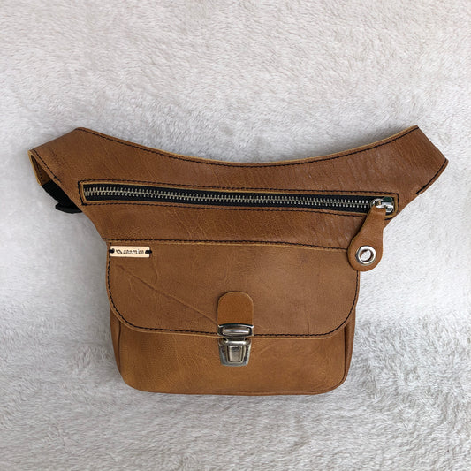 Mini Classic Brown &amp; Silver Natural BioCuir® Leather Exclusive Piece No. 9203
