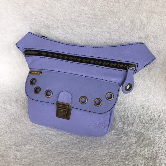 Mini Premium Lavender &amp; Old Gold Natural leather BioCuir® Exclusive Piece No. 9201