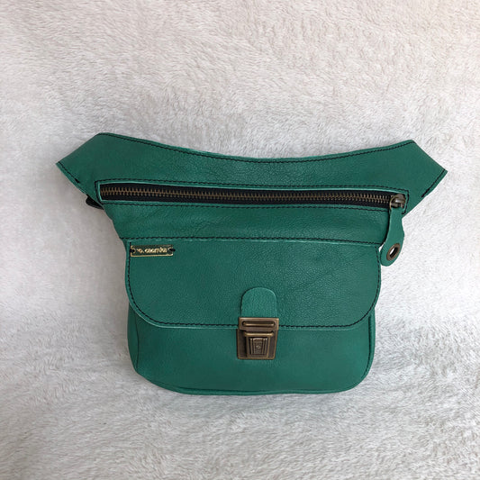 Mini Classic Green &amp; Old Gold Natural leather BioCuir® Exclusive Piece No. 9205