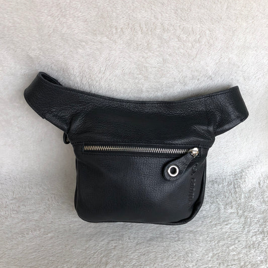 Mini Premium Stars Black &amp; Silver BioCuir® natural leather Unique Piece No. 9259