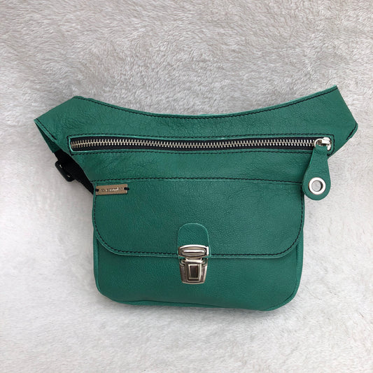 Mini Classic Green &amp; Silver BioCuir® Natural Leather Exclusive Piece No. 9244