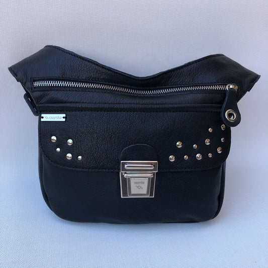 Premium Black &amp; Silver Natural BioCuir® Leather Exclusive Part No. 9461