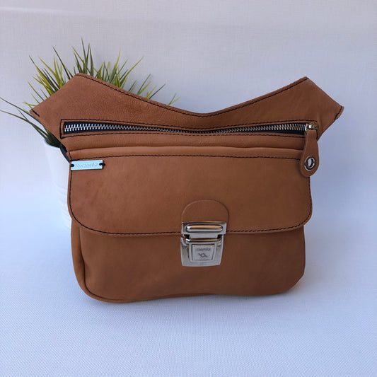 Classic Brown Camel &amp; Silver Natural BioCuir® Leather Exclusive Part No. 9455