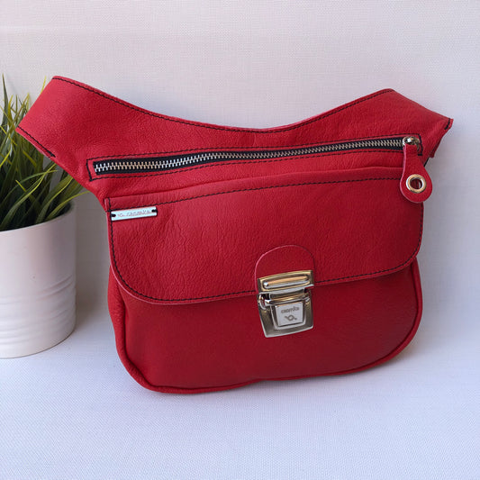 Classic Red &amp; Silver Natural BioCuir® Leather Exclusive Part No. 9453