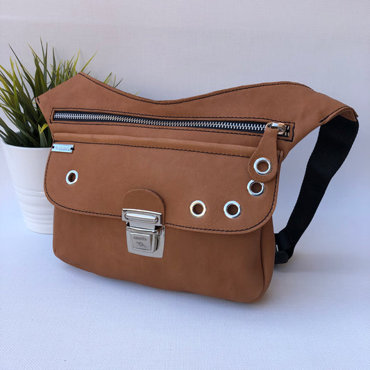 Premium Brown Circles &amp; Silver Natural BioCuir® Leather Exclusive Part No. 9469