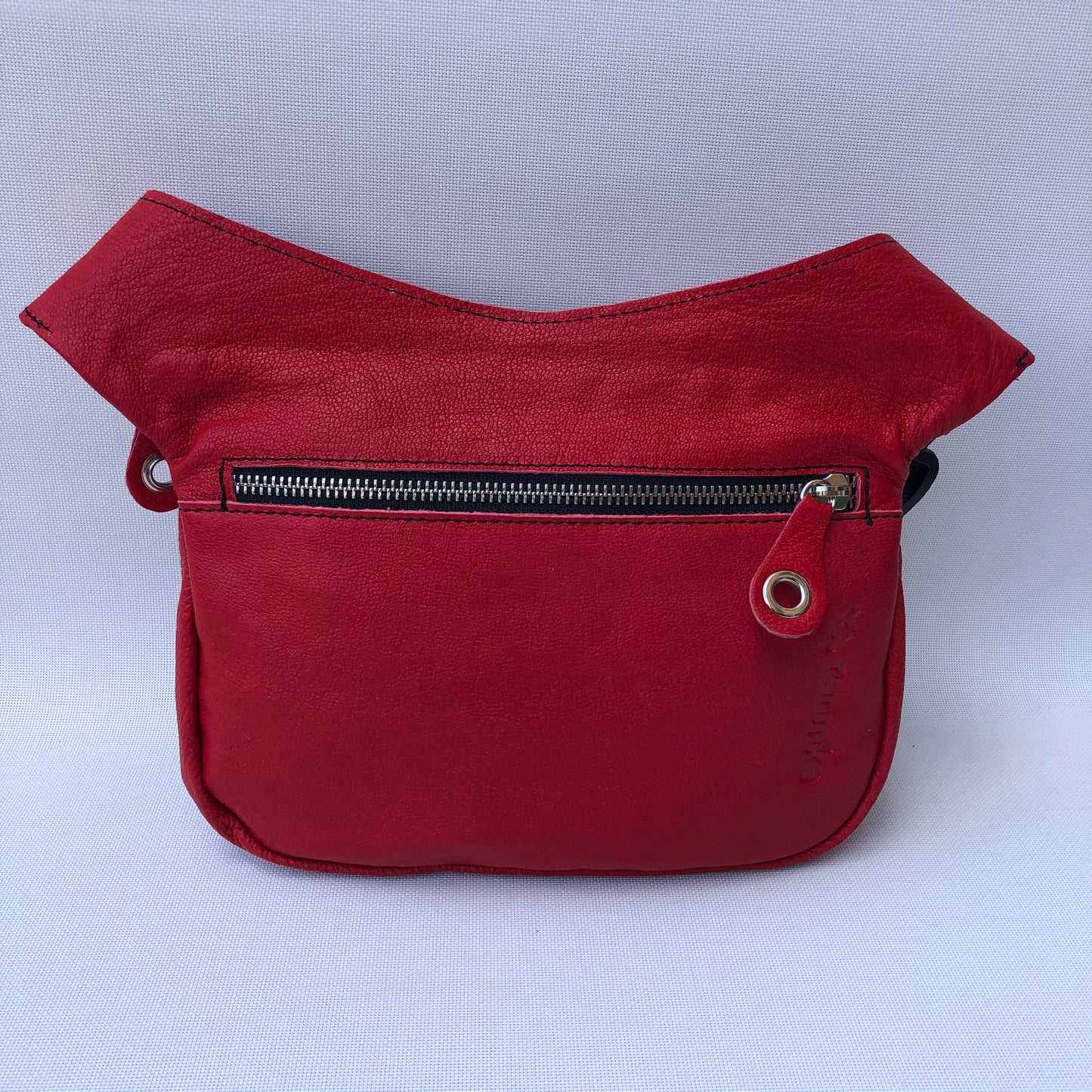 Premium Red Skulls &amp; Silver Natural BioCuir® Leather Exclusive Part No. 9458