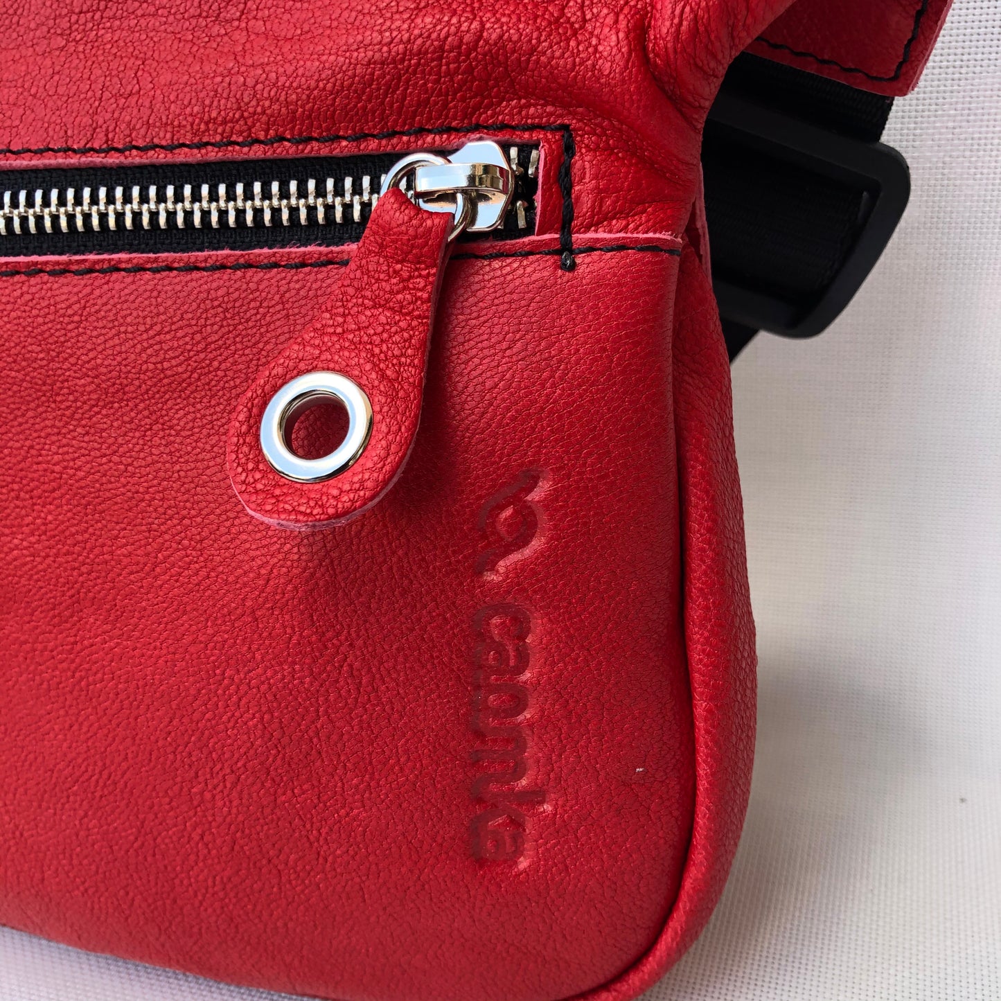 Premium Red Skulls &amp; Silver Natural BioCuir® Leather Exclusive Part No. 9458