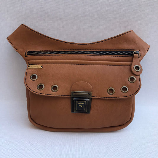 Premium Brown &amp; Old Gold Natural BioCuir® Leather Exclusive Piece No. 9547
