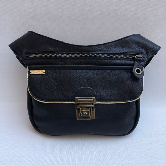 Special Black &amp; Old Gold Natural leather BioCuir® Exclusive Piece No. 9545