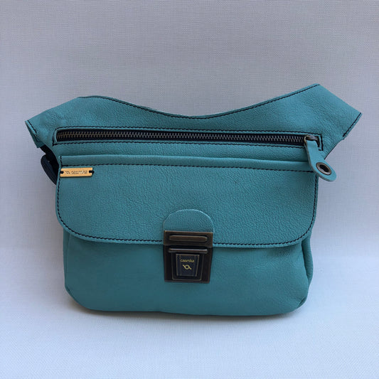 Classic Turquoise &amp; Old Gold Natural BioCuir® Leather Exclusive Piece No. 9544