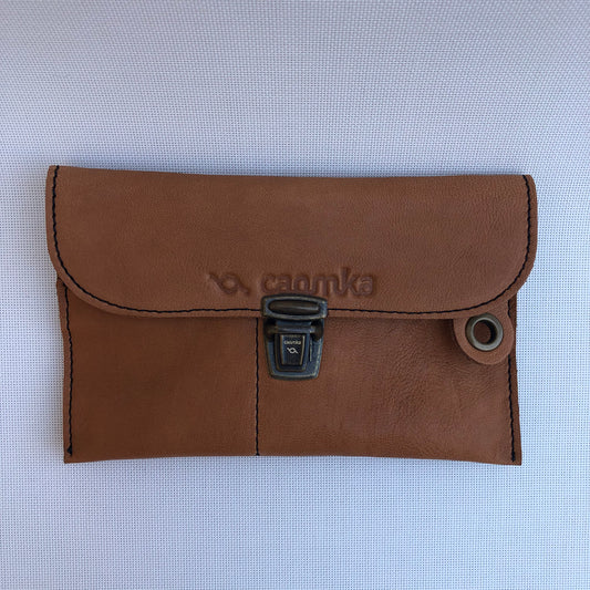 CAOMKA Flat Coin Purse Natural BioCuir® Leather Exclusive Piece No. 9578