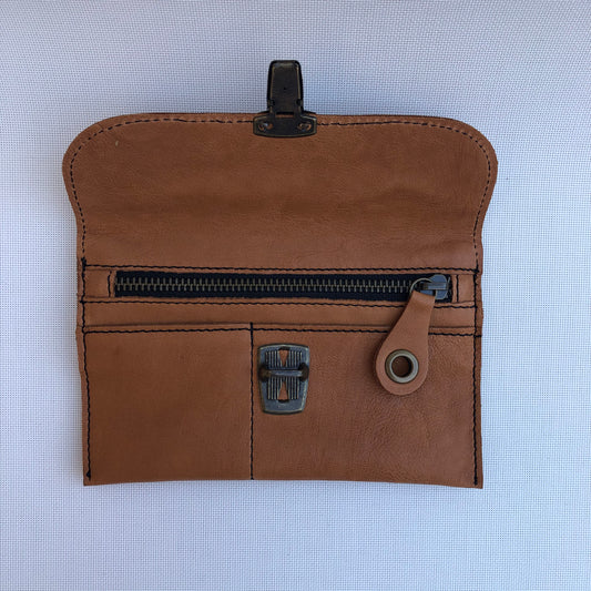 CAOMKA Flat Coin Purse Natural BioCuir® Leather Exclusive Piece No. 9578