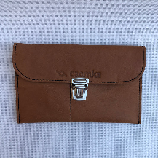 CAOMKA Flat Coin Purse Natural BioCuir® Leather Exclusive Piece No. 9580