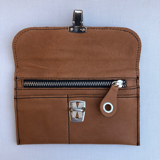 CAOMKA Flat Coin Purse Natural BioCuir® Leather Exclusive Piece No. 9580