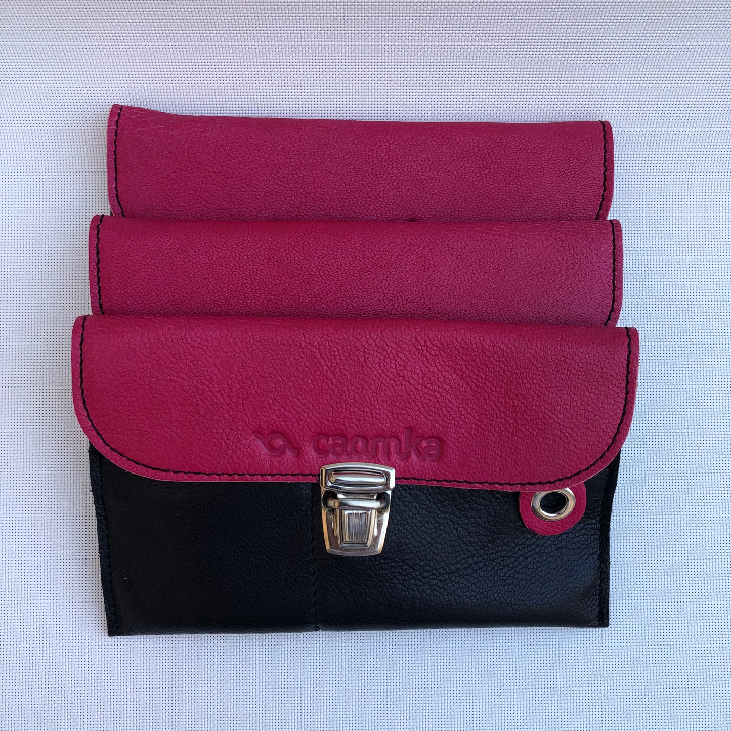 CAOMKA Flat Coin Purse Natural BioCuir® Leather Exclusive Piece No. 9581