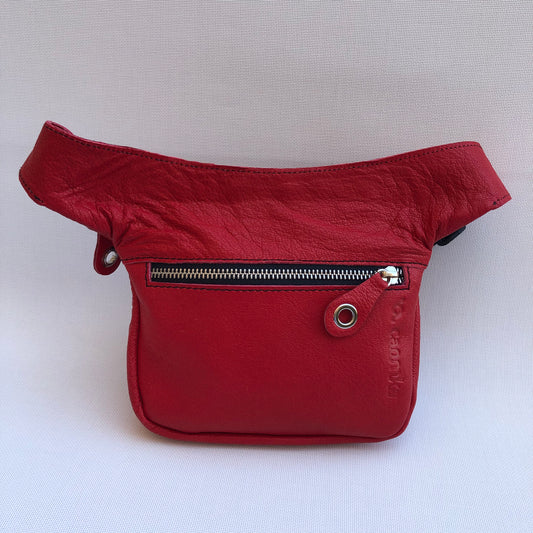 Mini Classic Red &amp; Silver Natural BioCuir® Leather Exclusive Piece No. 9576