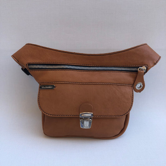 Mini Classic Brown &amp; Silver Natural BioCuir® Leather Exclusive Piece No. 9589