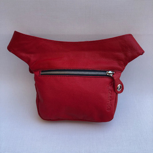 Mini Premium Stars Red &amp; Silver Natural BioCuir® Leather Exclusive Piece No. 9590