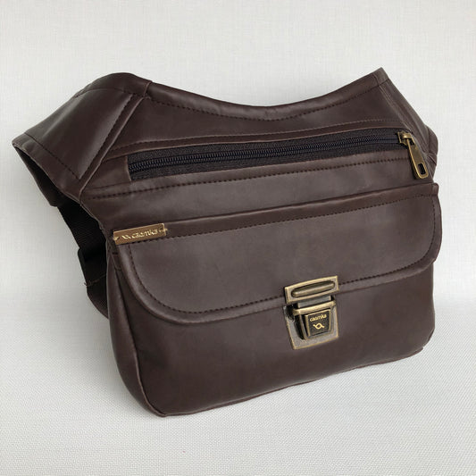 Classic Brown + back pocket Vegan Leather. Unique Piece No. 9632