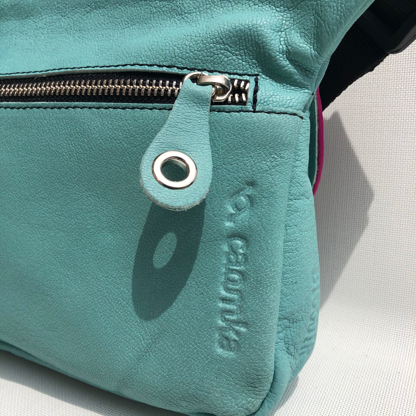 Summer Turquoise &amp; Mandalas BioCuir® Naturleder Einzelstück Nr. 9670