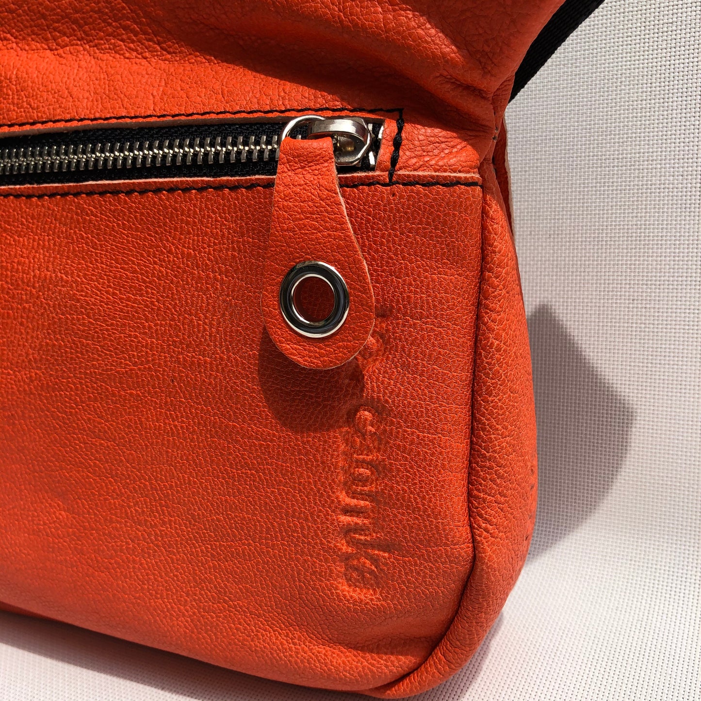 Classic Orange &amp; Silver Natural BioCuir® Leather Exclusive Part No. 9695