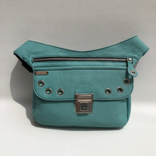 Premium Turquoise Circles &amp; Silver Natural BioCuir® Leather Exclusive Part No. 9655