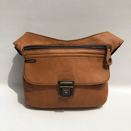 Classic Brown Camel &amp; Old Gold Natural BioCuir® Leather Exclusive Piece No. 9645