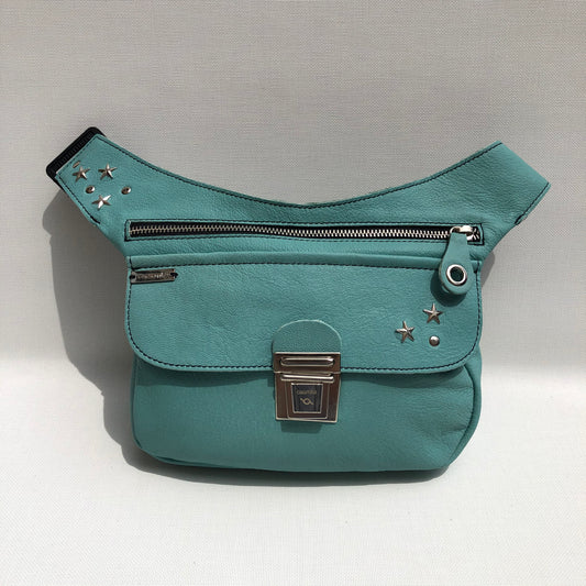 Premium Turquoise Stars &amp; Silver Natural BioCuir® Leather Exclusive Part No. 9917