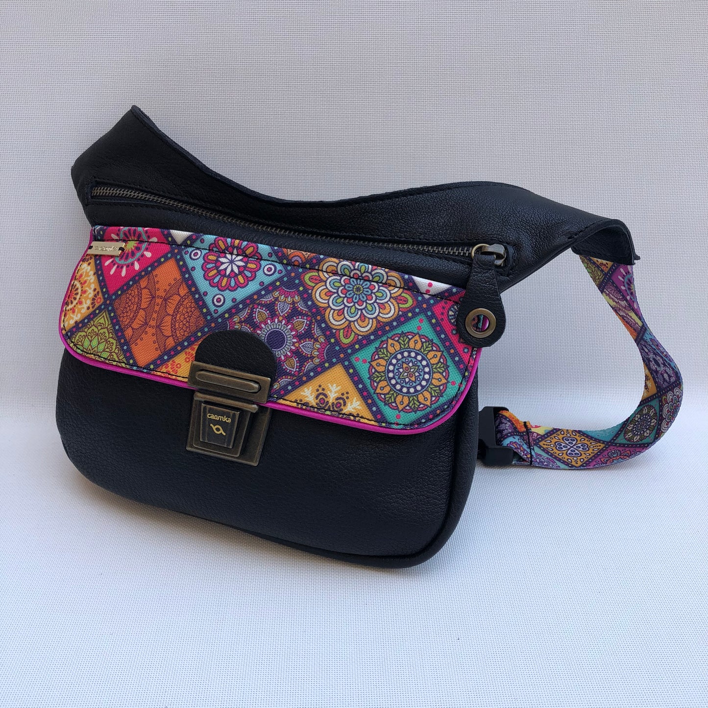 Summer Black & Mandalas · Piel natural BioCuir® · Pieza Única Núm. 9756