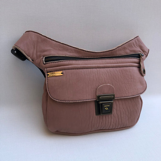 Classic Pink &amp; Old Gold BioCuir® natural leather Unique Piece No. 9852