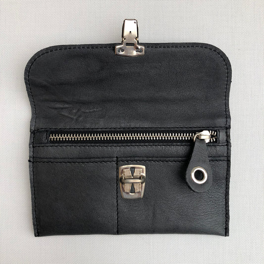 Flat CAOMKA gray coin purse BioCuir® natural leather Exclusive Piece No. 10.119