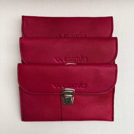 CAOMKA Flat Coin Purse Natural BioCuir® Leather Exclusive Piece No. 9775
