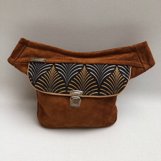 Mini Special Elegant Brown Suede Leather Unique Piece No. 9806