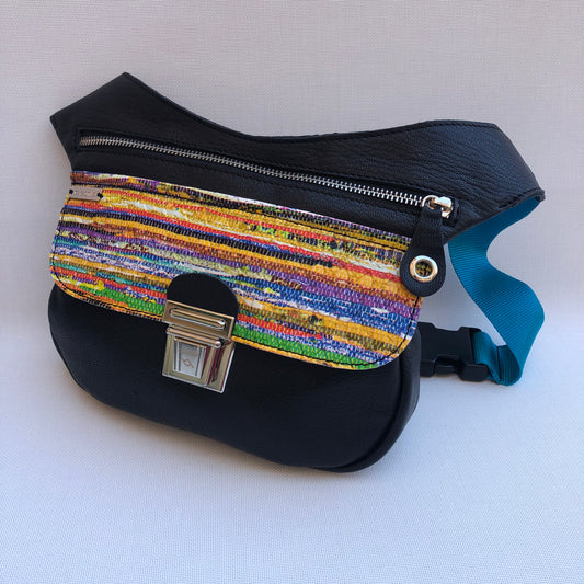 Special Black &amp; Colors - Silver BioCuir® natural leather Unique Piece No. 9853