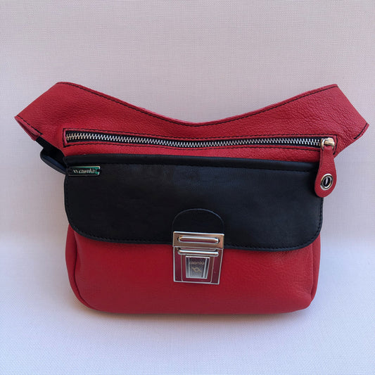 Special Red &amp; Black - Silver Natural BioCuir® Leather Exclusive Part No. 9862