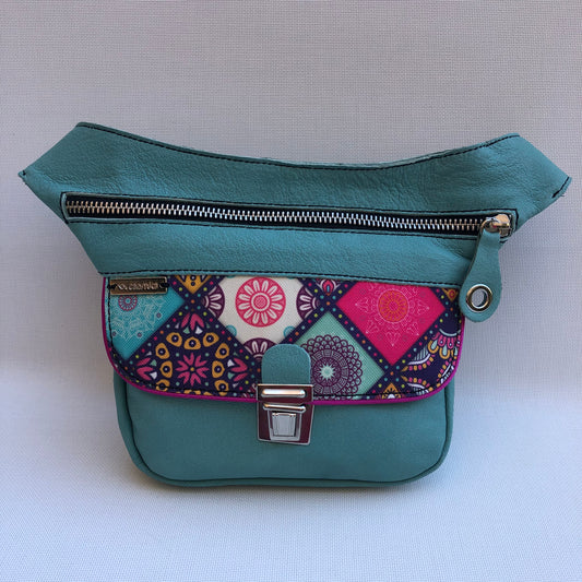 Mini Special Turquesa & Mandalas · Piel natural BioCuir® · Pieza Única Núm. 9817