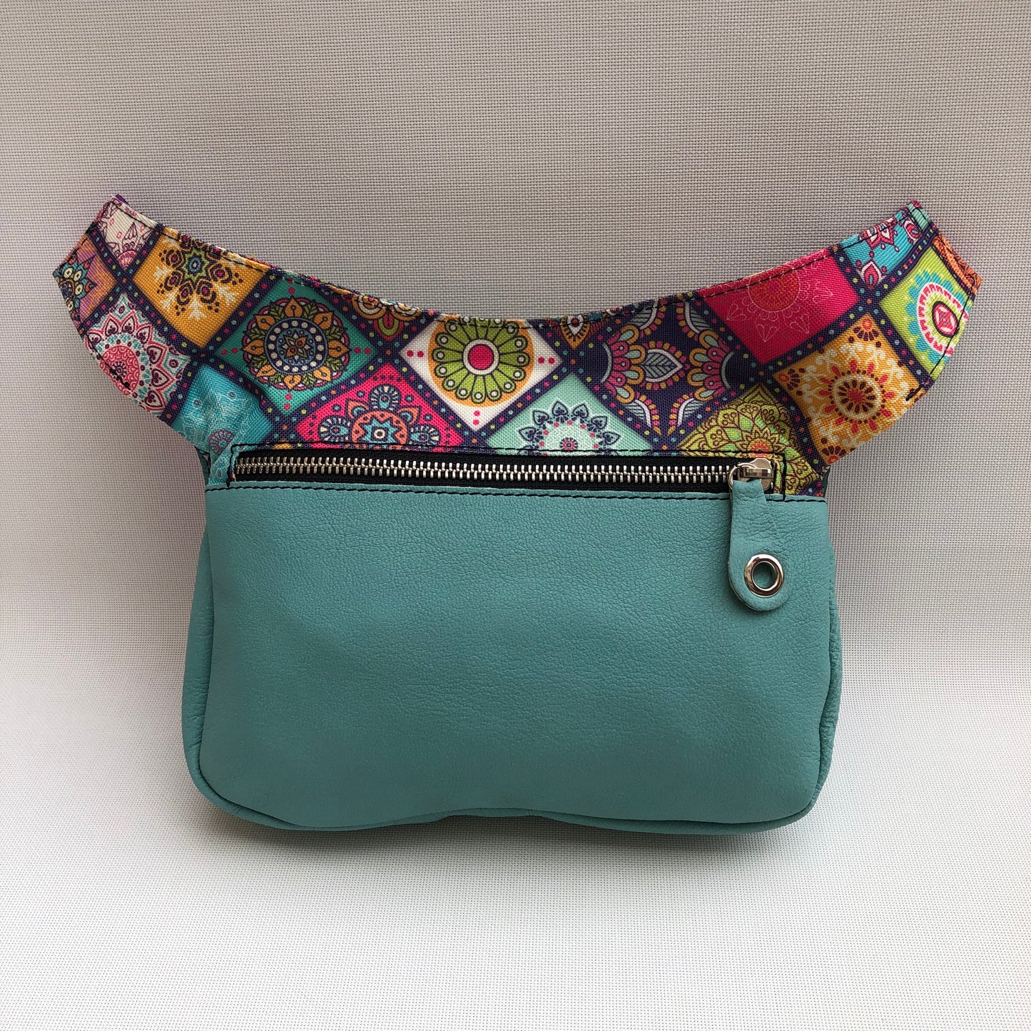 Special Turquoise &amp; Mandalas BioCuir® natural leather Unique Piece No. 9979