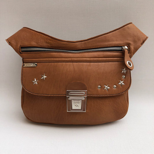 Premium Brown Stars &amp; Silver Natural BioCuir® Leather Exclusive Part No. 10231