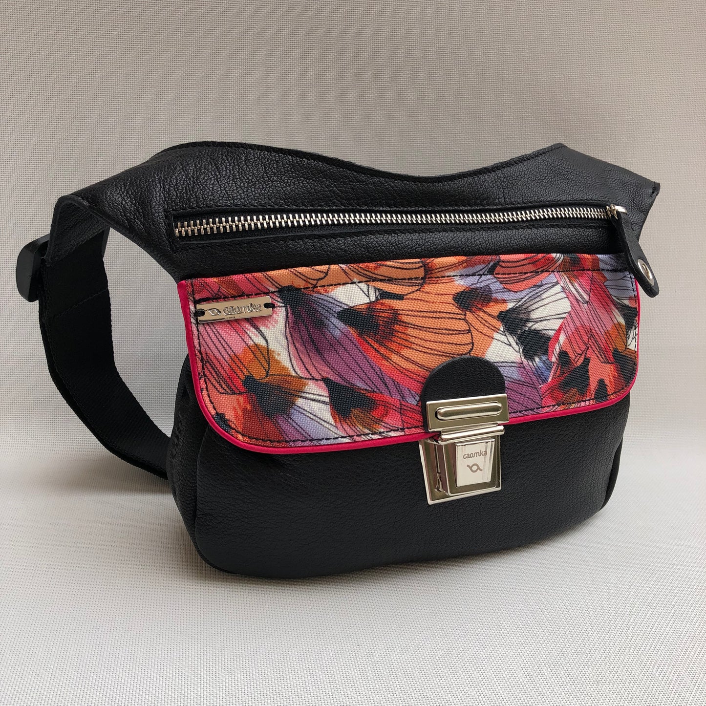 Special Black &amp; Art Flowers BioCuir® Naturleder Einzelstück Nr. 10.140