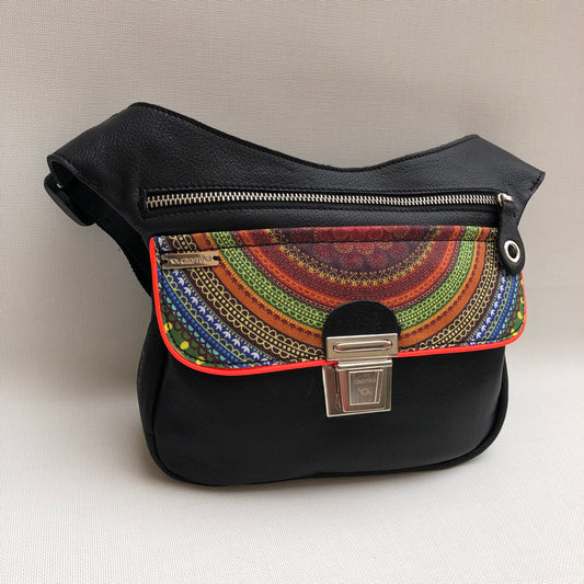 Special Black &amp; Mandalas BioCuir® natural leather Unique Piece No. 10.138