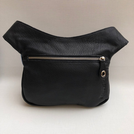 Special Black &amp; Art Flowers BioCuir® natural leather Unique Piece No. 9989