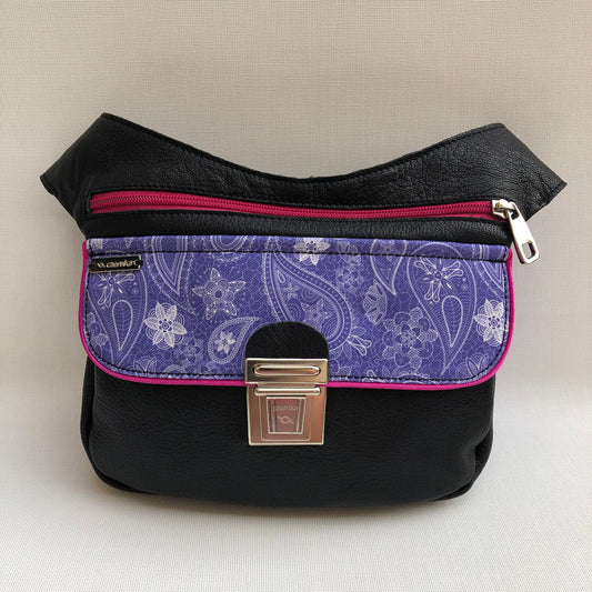 Premium Black &amp; Cashmere BioCuir® natural leather Exclusive Piece No. 9977