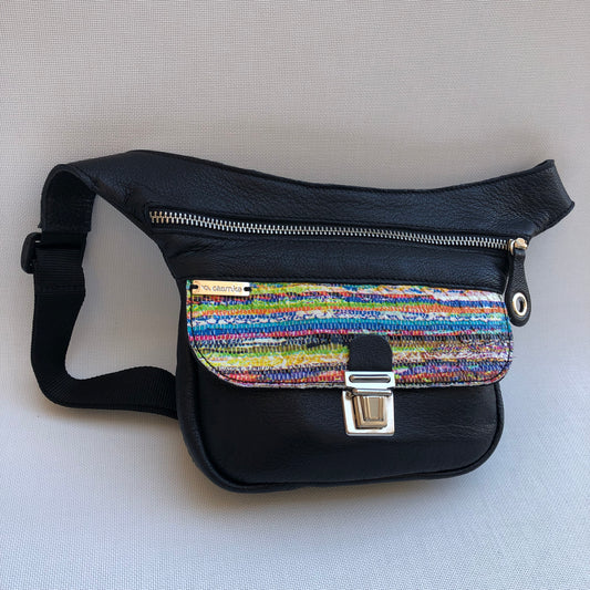 Mini Special Black &amp; Colors BioCuir® natural leather Unique Piece No. 10,094