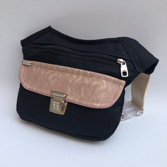 Special Black &amp; Chic Pink Waterproof resin-coated fabric Unique Piece No. 10454