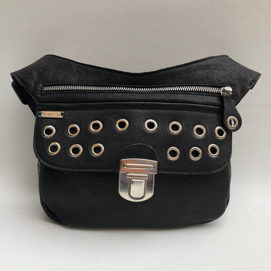 Premium Black Circles &amp; Silver Natural BioCuir® Leather Exclusive Part No. 10303