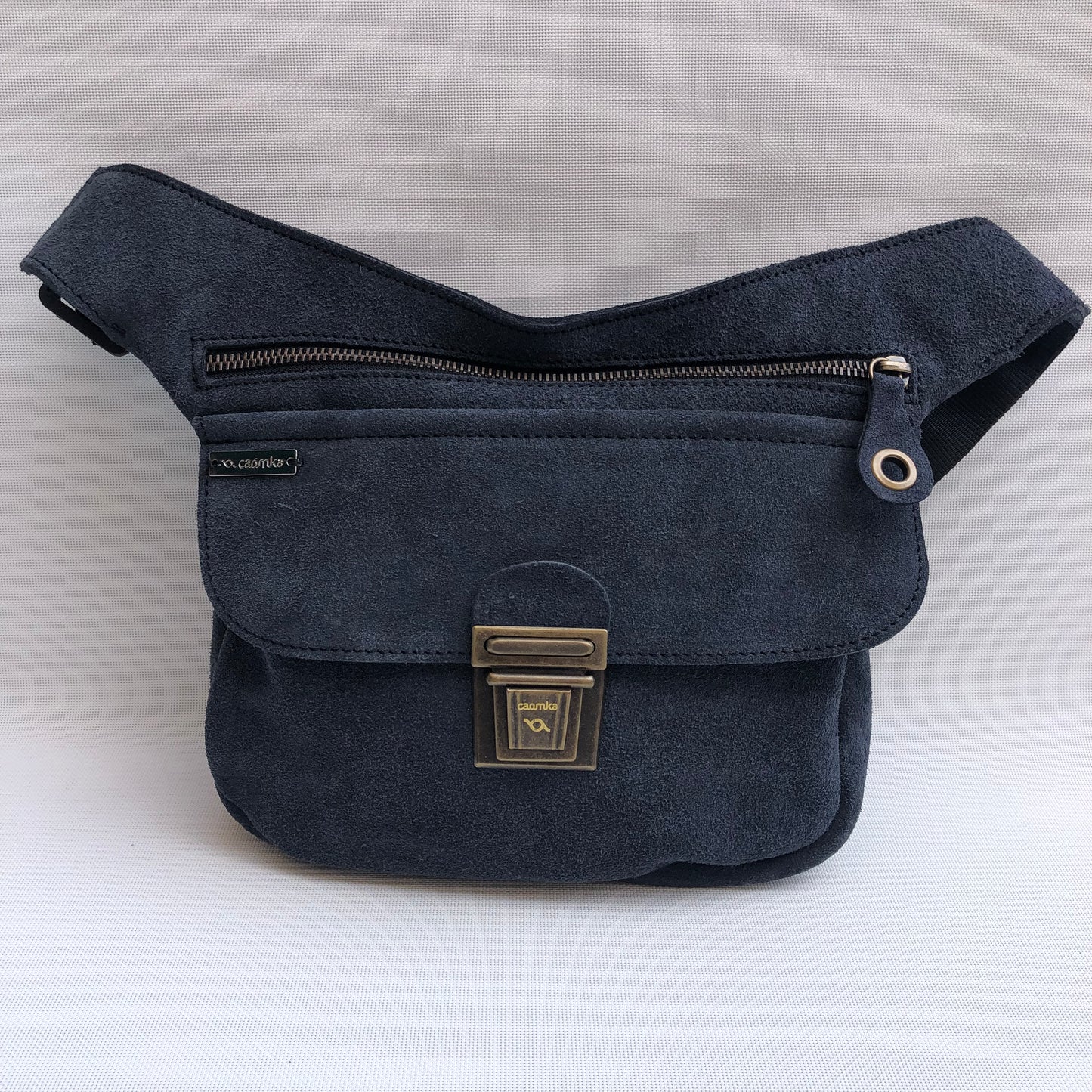 Special Suede "Twisted Skin" Navy Blue BioCuir® natural leather Exclusive Piece No. 10558