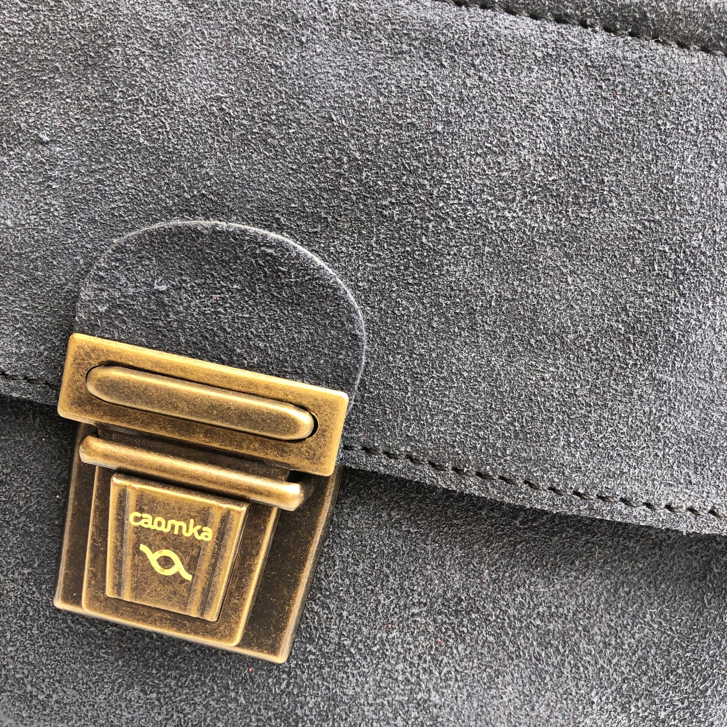 Special Suede "Twisted Skin" Navy Blue BioCuir® natural leather Exclusive Piece No. 10558
