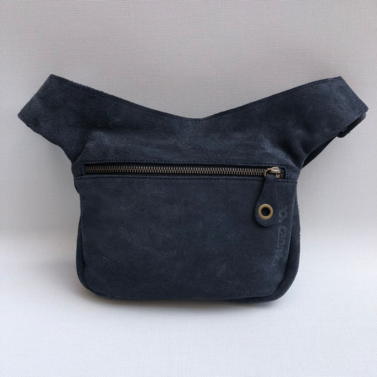 Special Suede "Twisted Skin" Navy Blue BioCuir® natural leather Exclusive Piece No. 10558