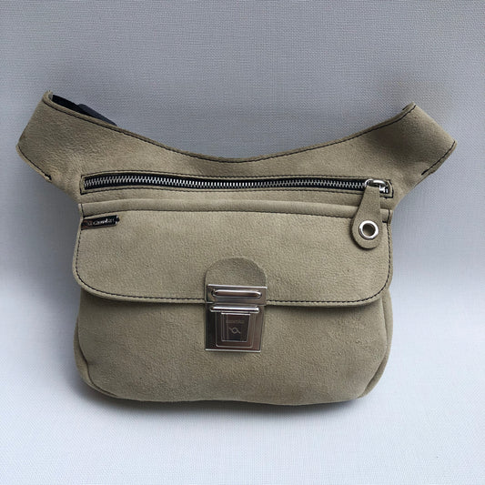 Special Suede "Twisted Leather" Beige Natural BioCuir® Leather Unique Piece No. 10567